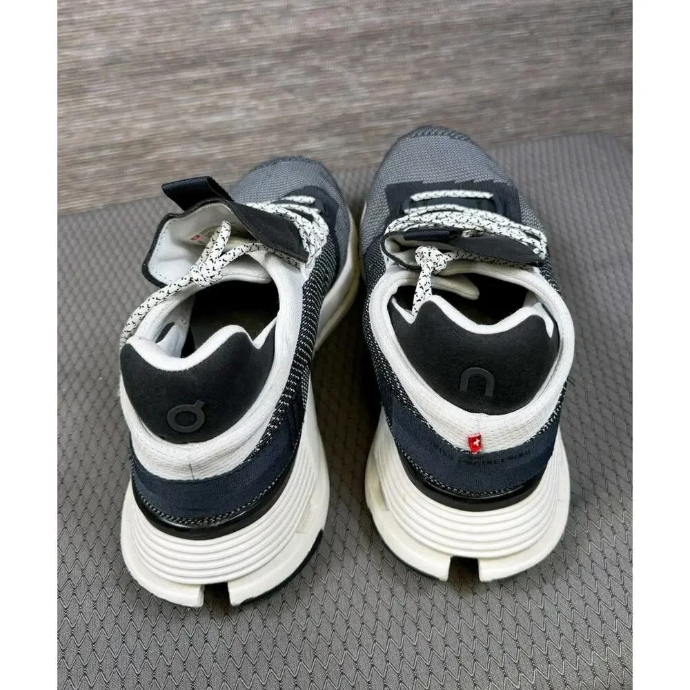 On Cloudnova Shoes Mens Size 9.5 Gray White Running Athletic Sneakers CloudTec